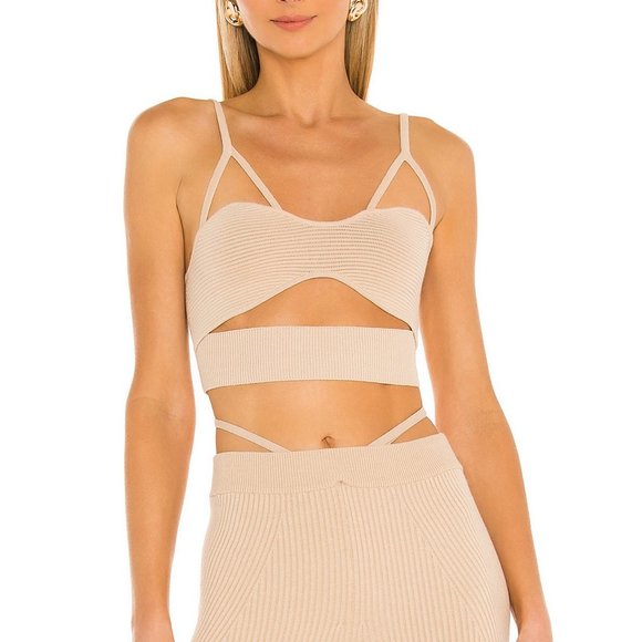 NWT NBD Cream Knit Bralette Top - Picture 2 of 7